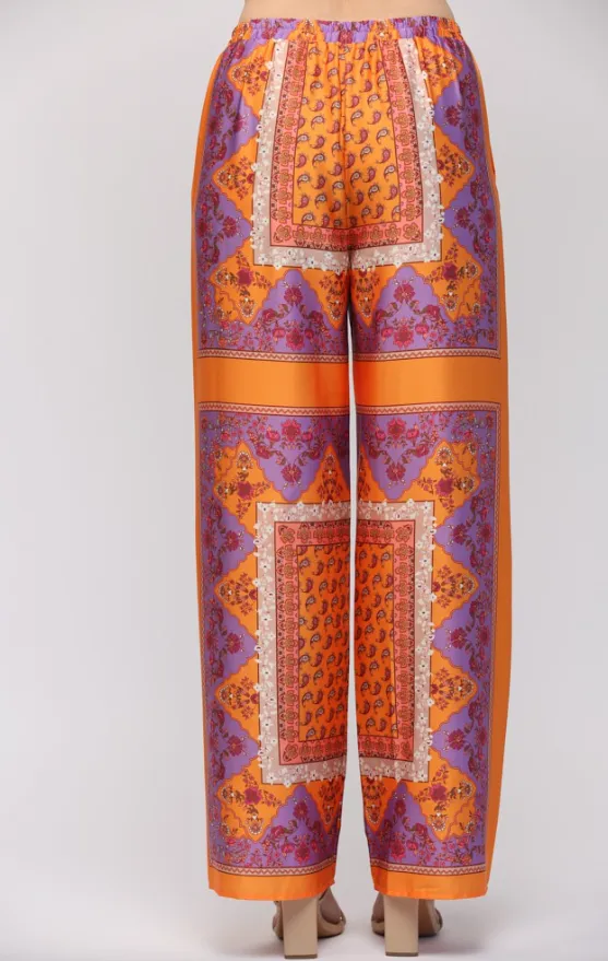 Isla Paisley Print Wide Leg Pants