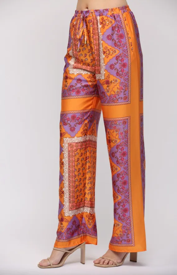 Isla Paisley Print Wide Leg Pants