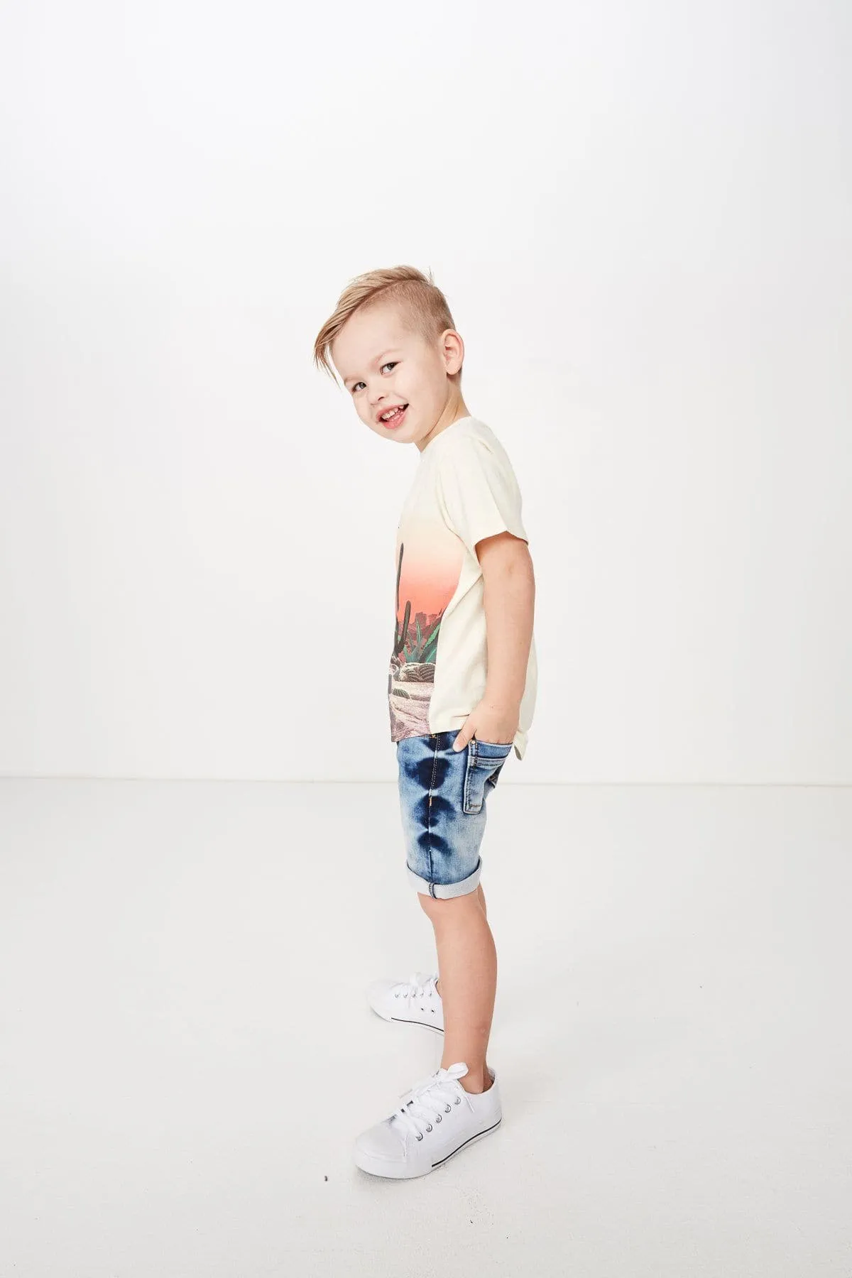 Knit Denim Short (Milky Kids)