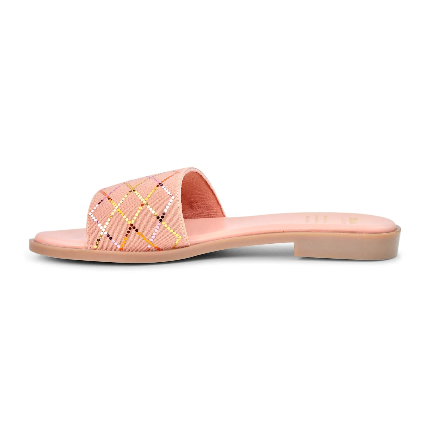 Ladies Sparkly Slip-On Flat Sandal