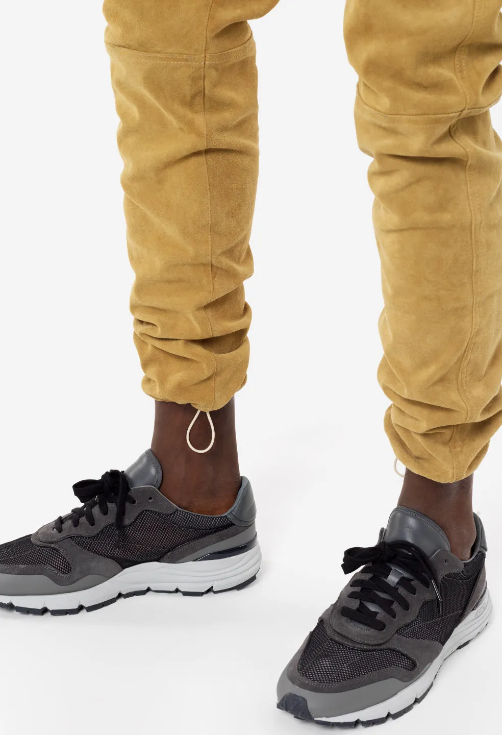 Leather Escobar Pants / Tan Suede