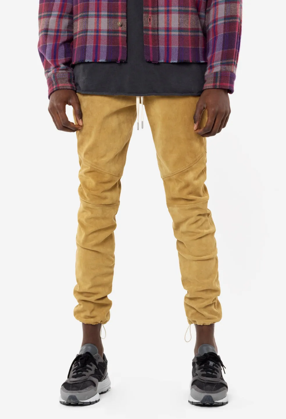 Leather Escobar Pants / Tan Suede