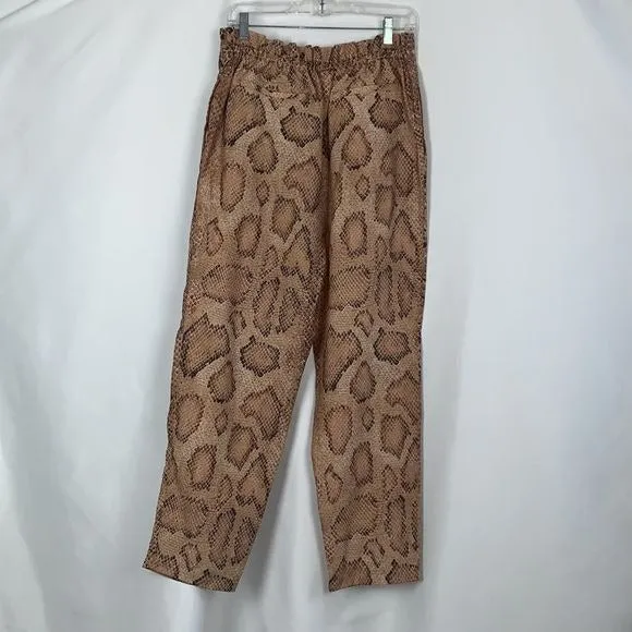 Mara HoffmanTan Snake Paper Bag Tie Slacks