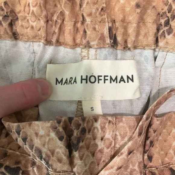 Mara HoffmanTan Snake Paper Bag Tie Slacks