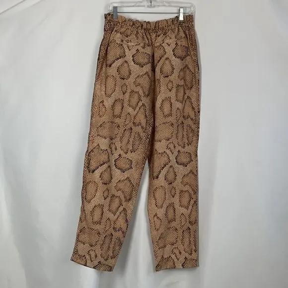 Mara HoffmanTan Snake Paper Bag Tie Slacks