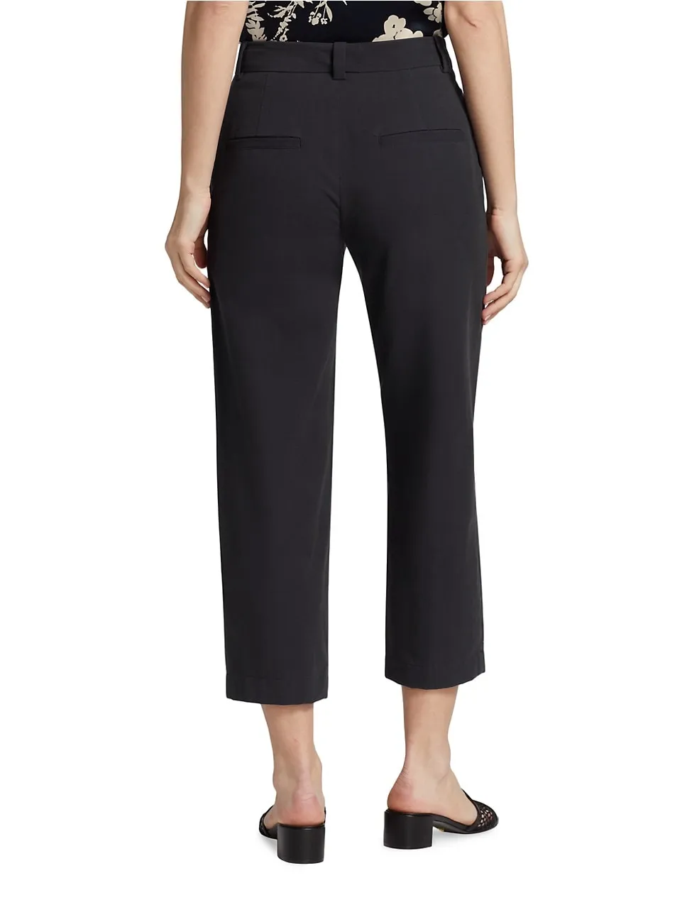 Mid Rise Washed Cotton Crop Pant