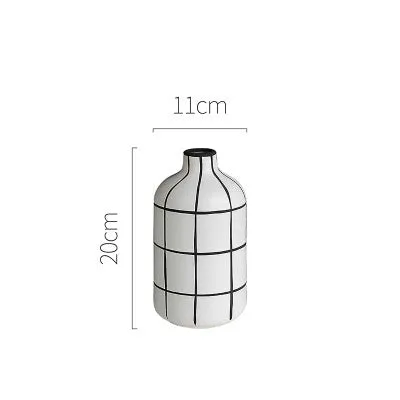 Monochrome Tile Pattern Vases