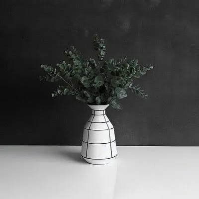 Monochrome Tile Pattern Vases