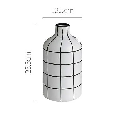 Monochrome Tile Pattern Vases