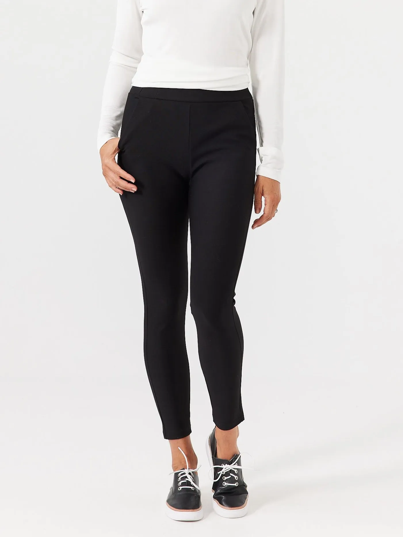 Pilot Ponte Pants - Black Slim Leg