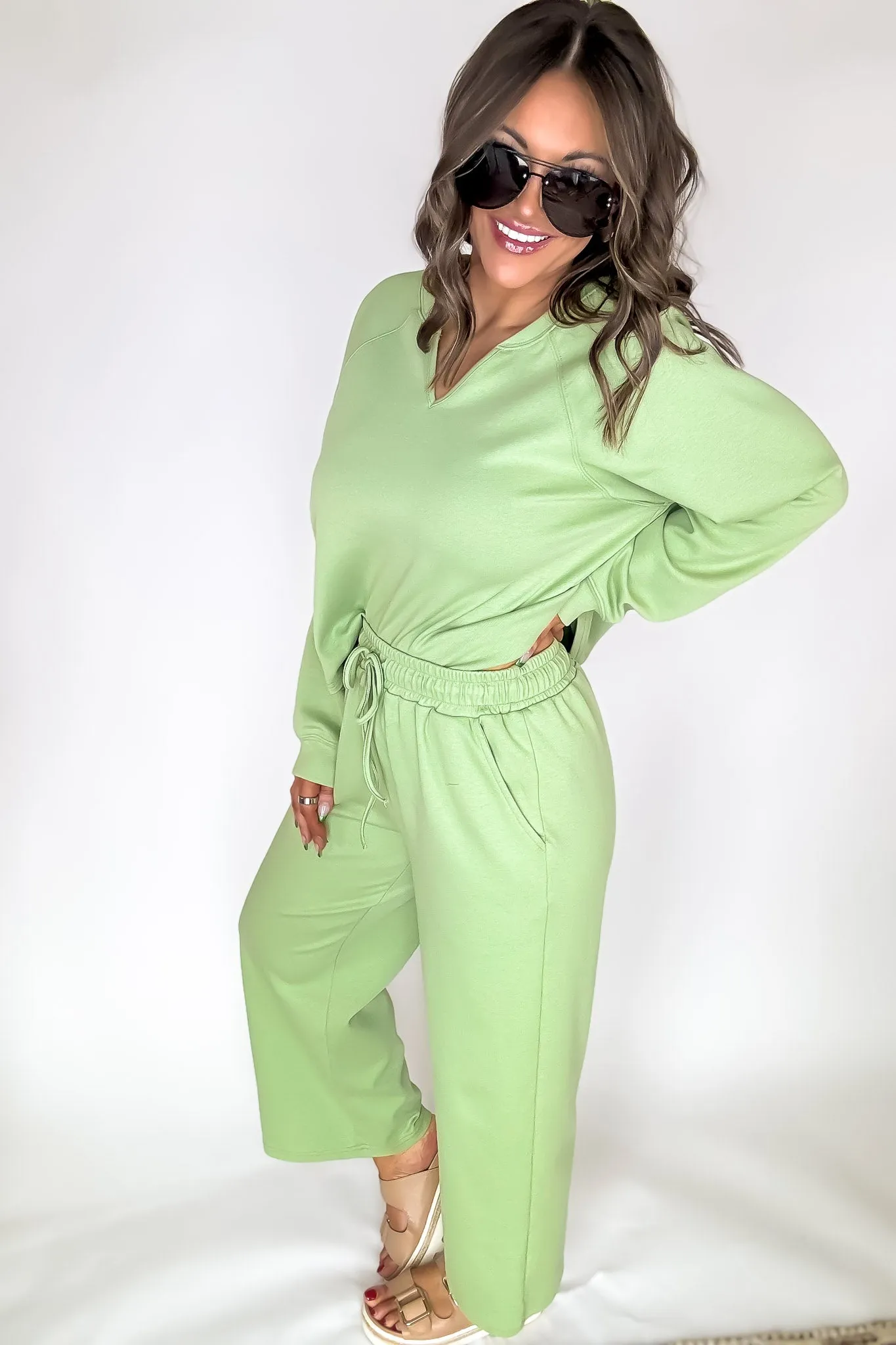 Relaxation Light Olive Drawstring Pants