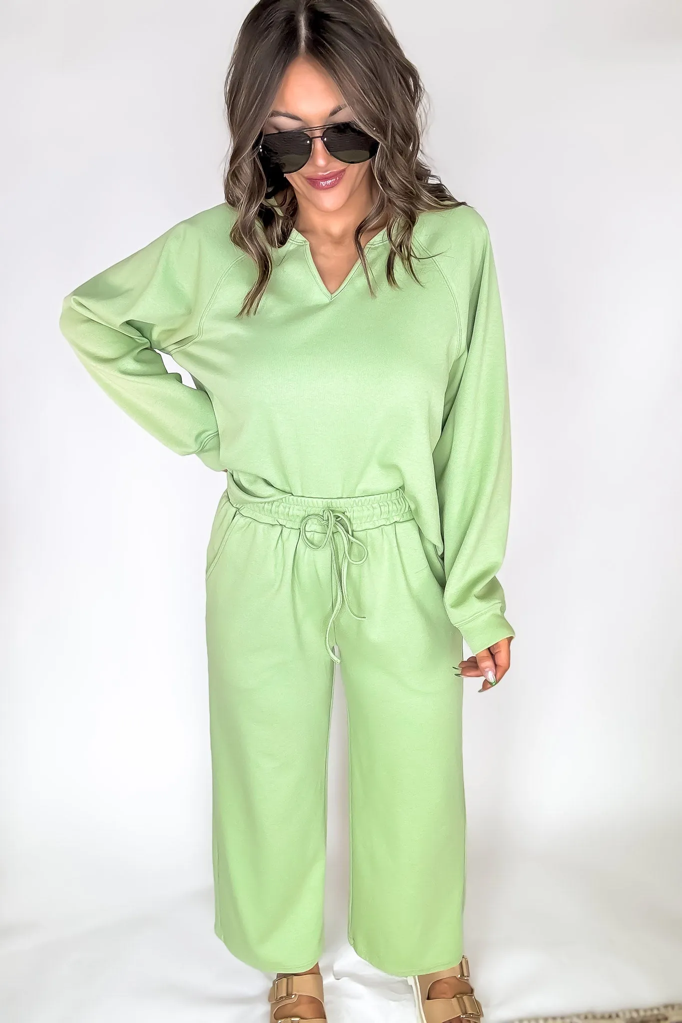 Relaxation Light Olive Drawstring Pants