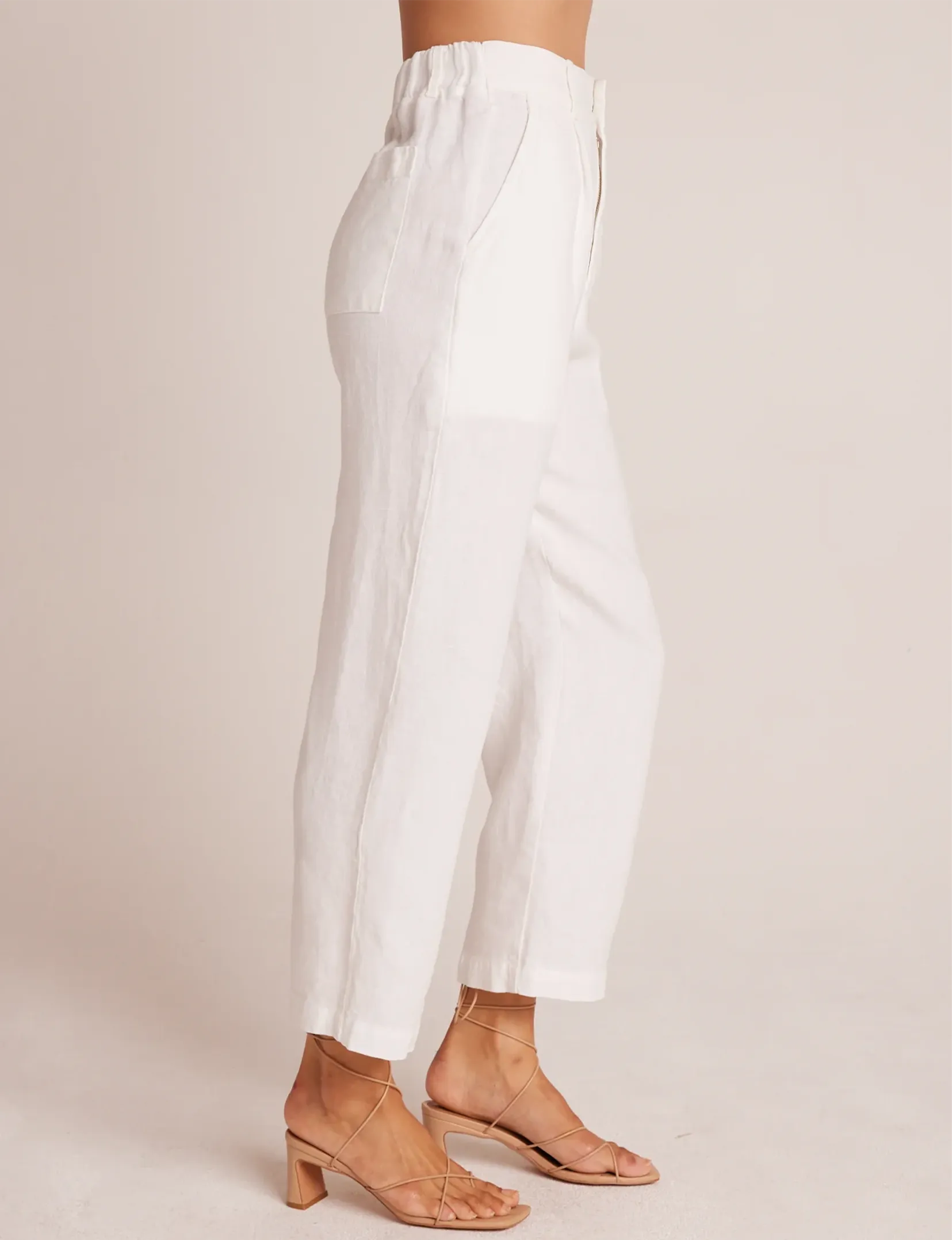 Relaxed Pleat Front Trouser, White