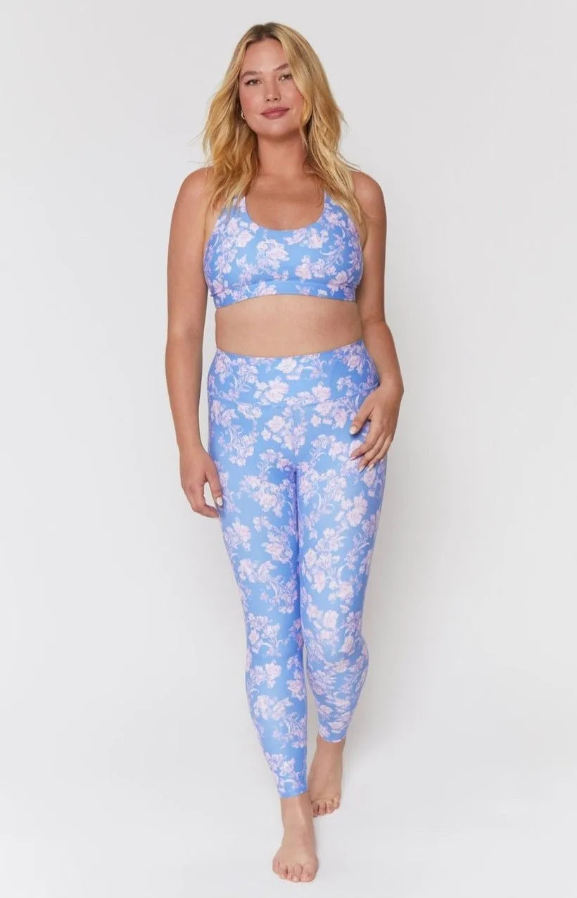 Spiritual Gangster Intent Eco Jersey High Waist Leggings in Jacaranda Print