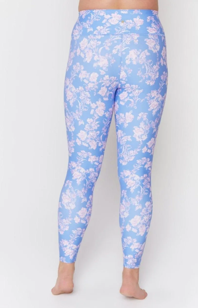 Spiritual Gangster Intent Eco Jersey High Waist Leggings in Jacaranda Print