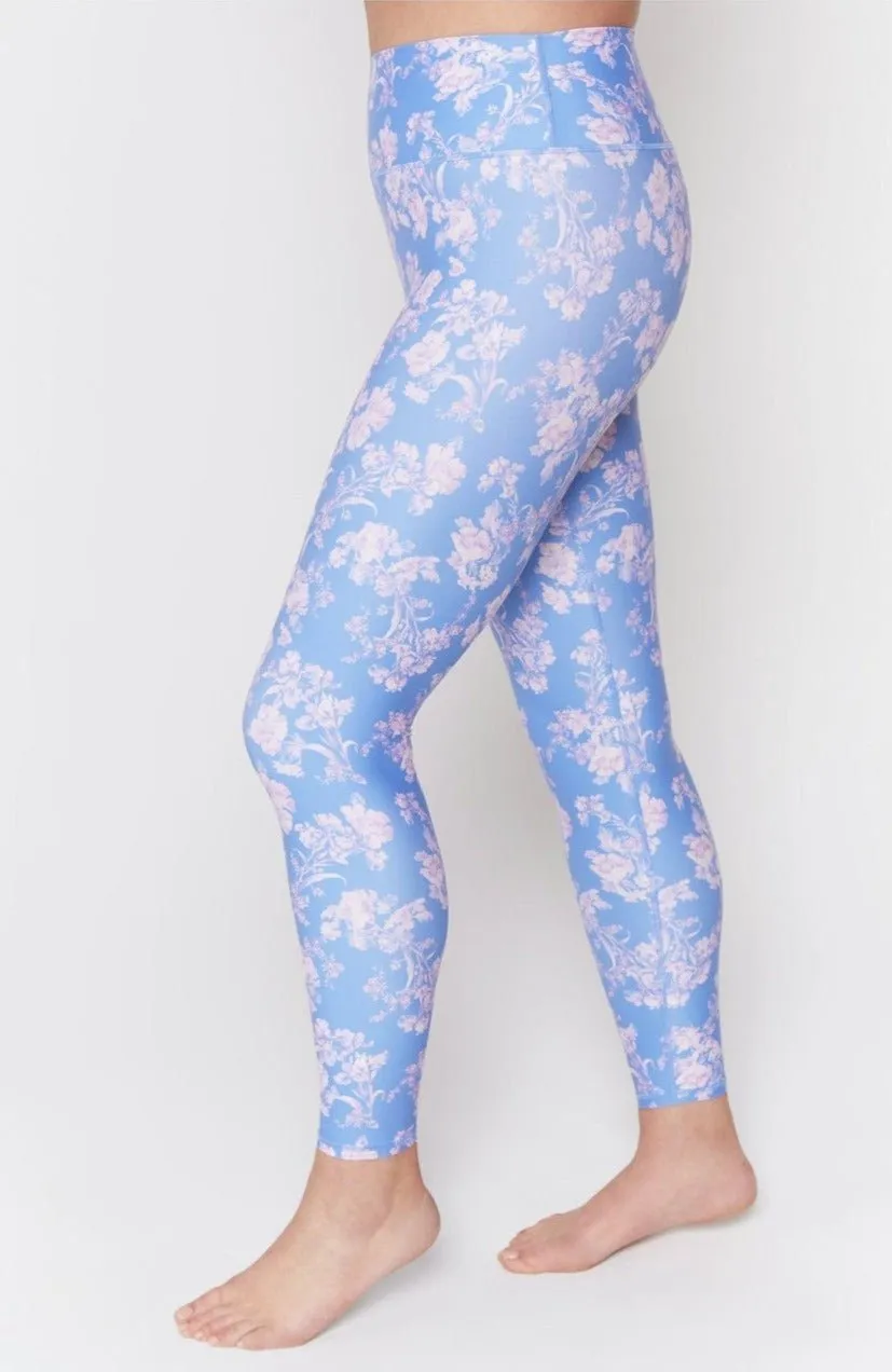 Spiritual Gangster Intent Eco Jersey High Waist Leggings in Jacaranda Print