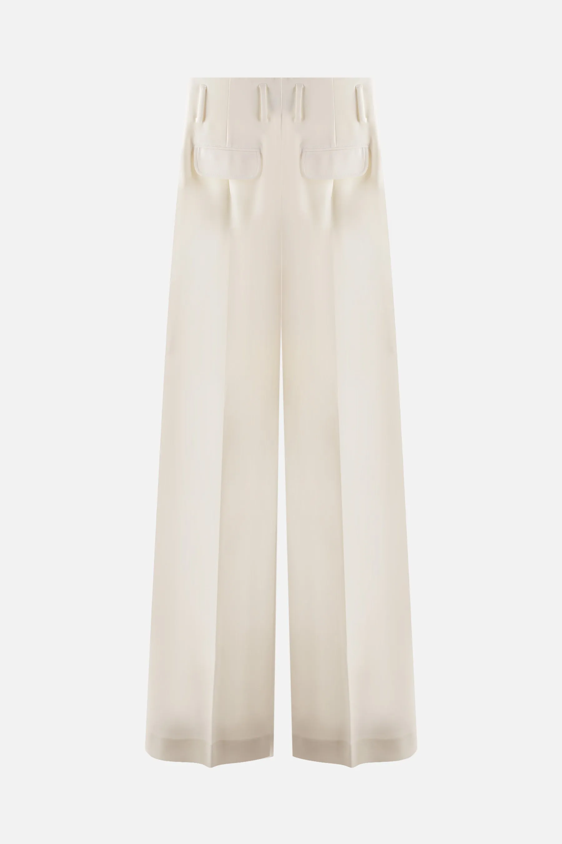 stretch wool wide-leg pants