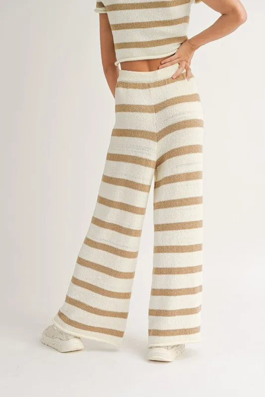 Sure! Here’s an optimized title for the e-commerce product:

Cozy Striped Knitted Lounge Pants for Ultimate Comfort