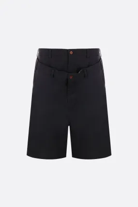 technical twill short pants with double-layer insert