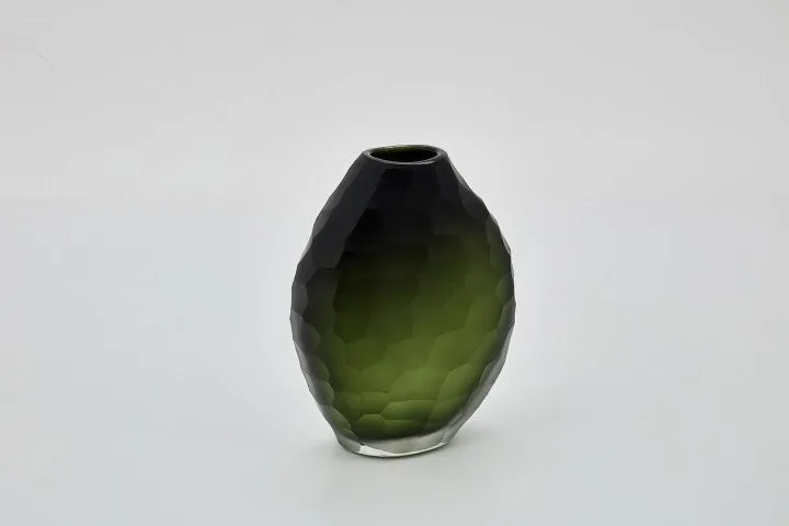 The Foundry House Calypso Olivine Vase Glass