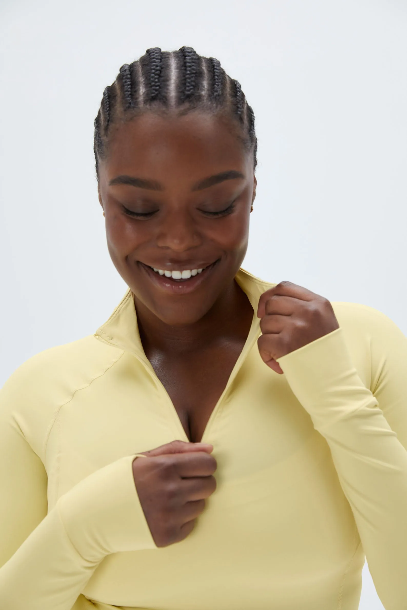 Ultimate Long Sleeve Quarter Zip Top - Lemon Yellow