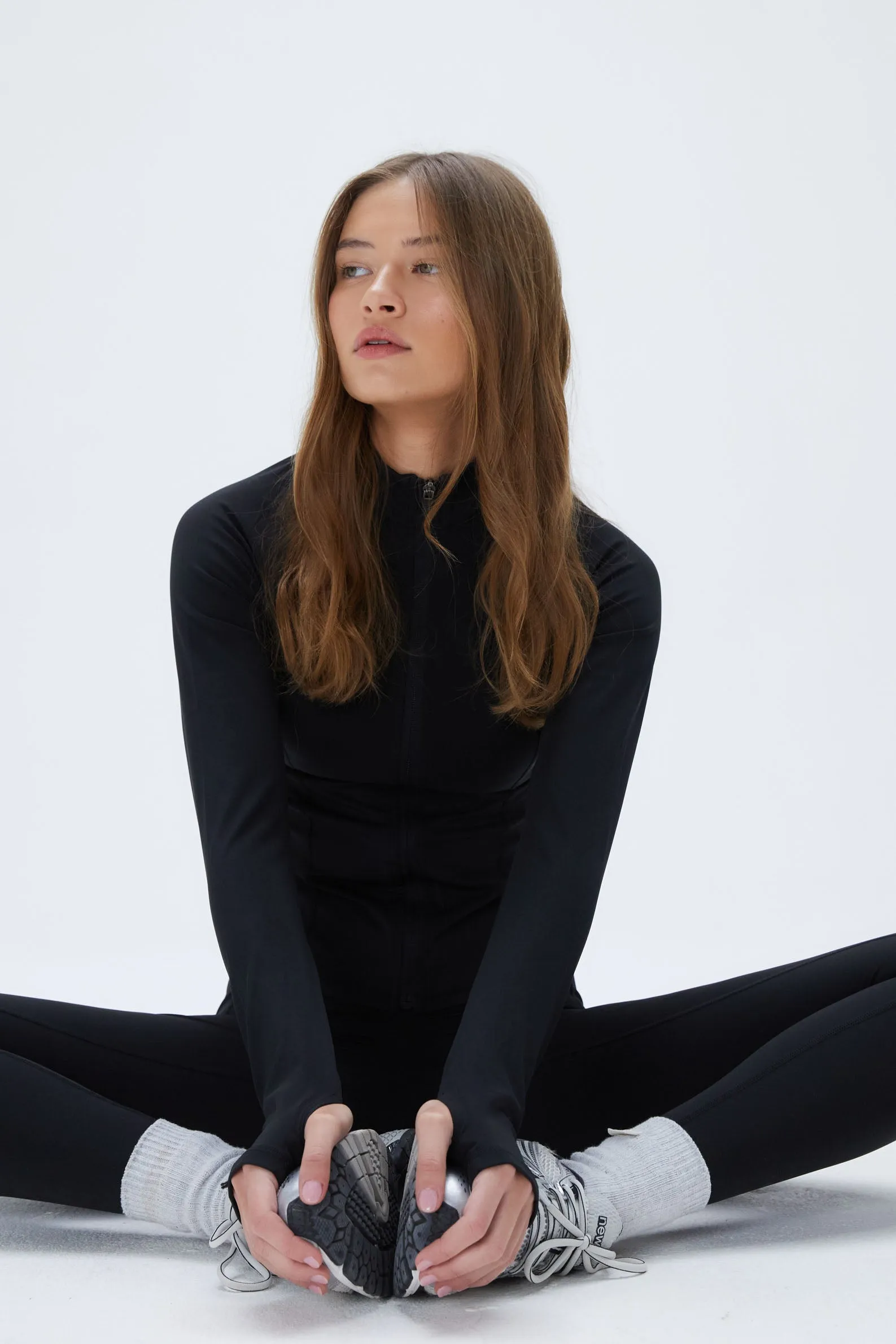 Ultimate Long Sleeve Zip Up Top - Black