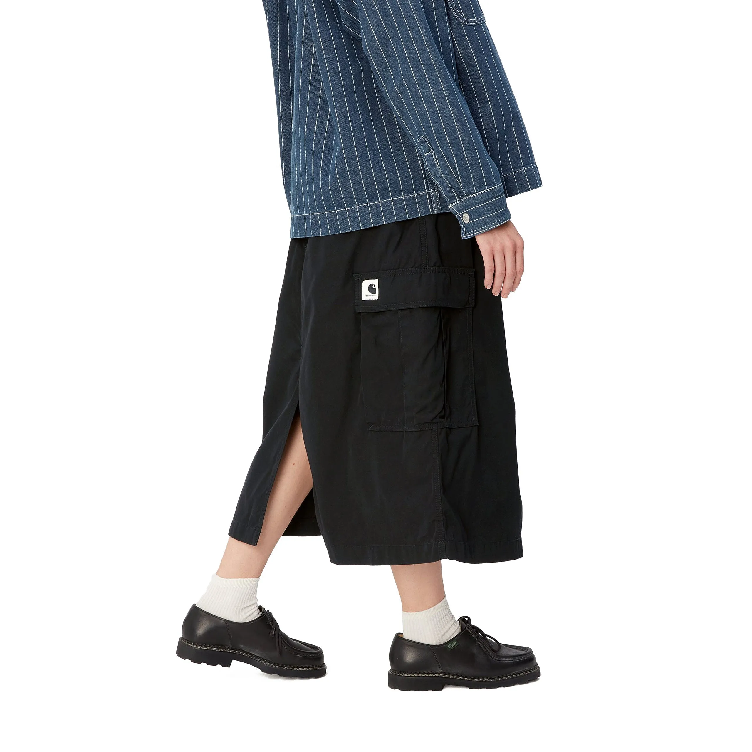 W' JET CARGO SKIRT BLACK RINSED