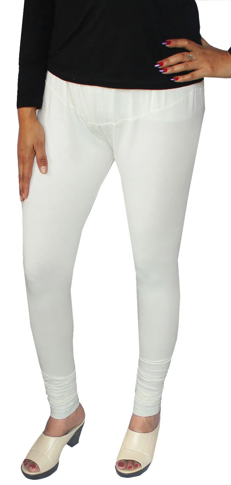 Womens Churidar 4 Way Stretchable Leggings India Clothing Bottoms (Cream)