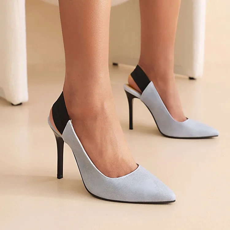 Women's Printed Pointed Toe Slingbacks Stiletto High Heels Sandals