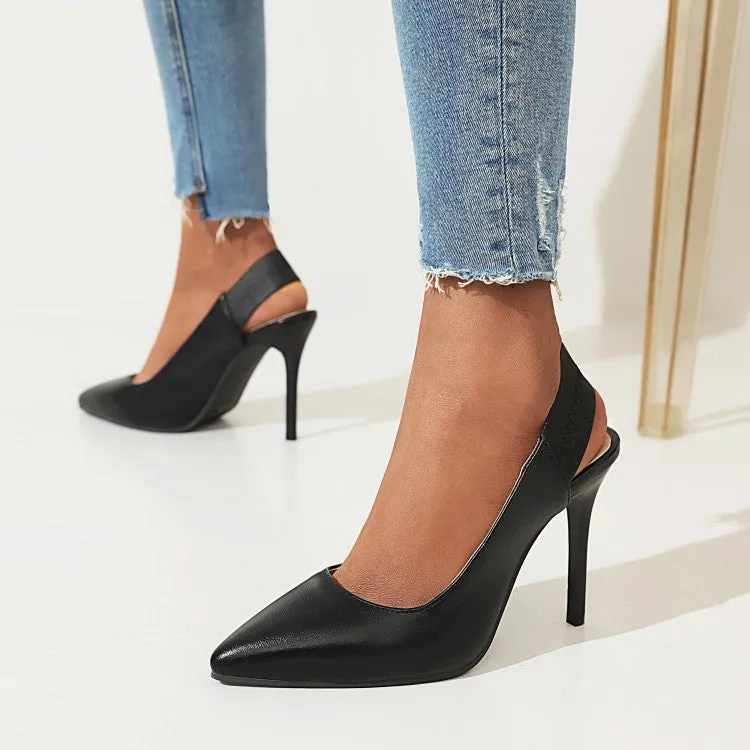 Women's Printed Pointed Toe Slingbacks Stiletto High Heels Sandals