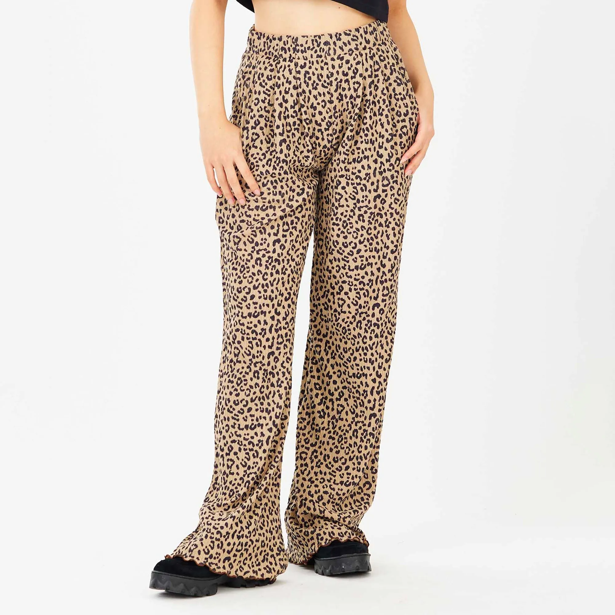 X-Girl Womens Shirred Crepe Wide Pants