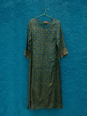 Zara Metal Hand Embroidered Gajji Silk Kurta